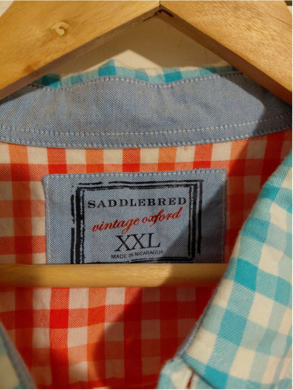 Saddlebred Vintage Oxford XXL Multicolored Spring Dress Shirt Button Up Unique - Picture 3 of 3